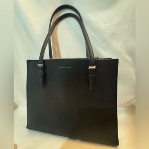 Charles & Keith Black Leather Bag